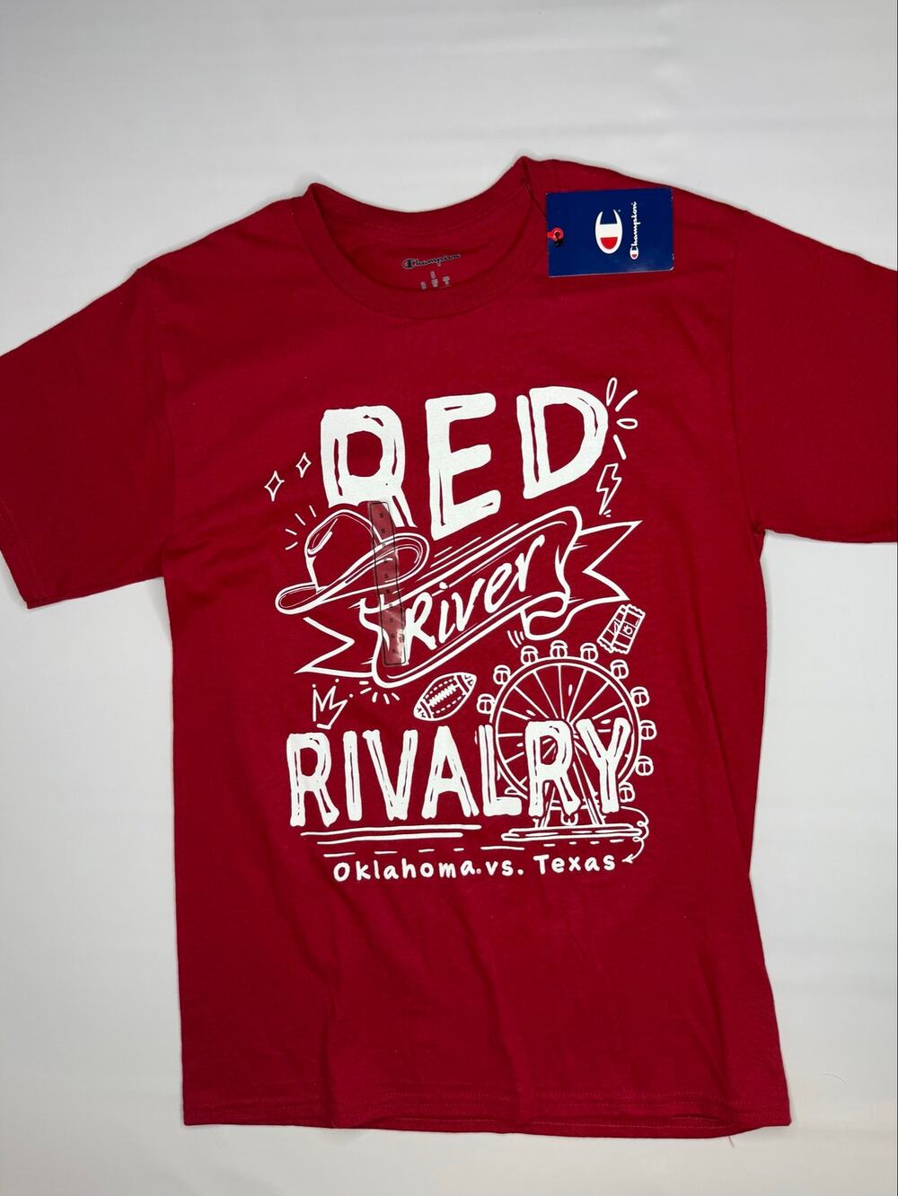 Champion Red River Rivalry Oklahoma vs Texas Shirt Mens Small NWT